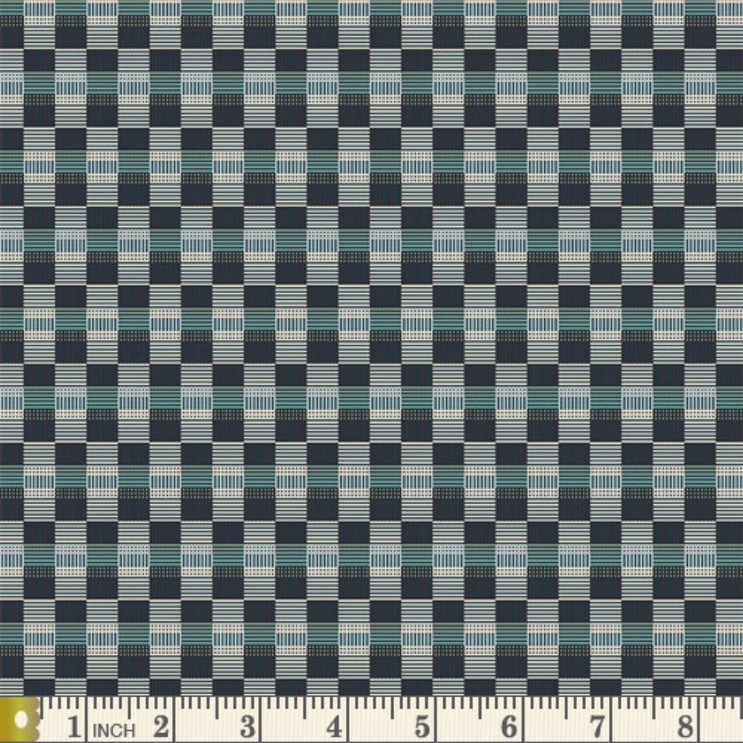 Duval Basket Weave in Nova fabric swatch with measuring tape for scale