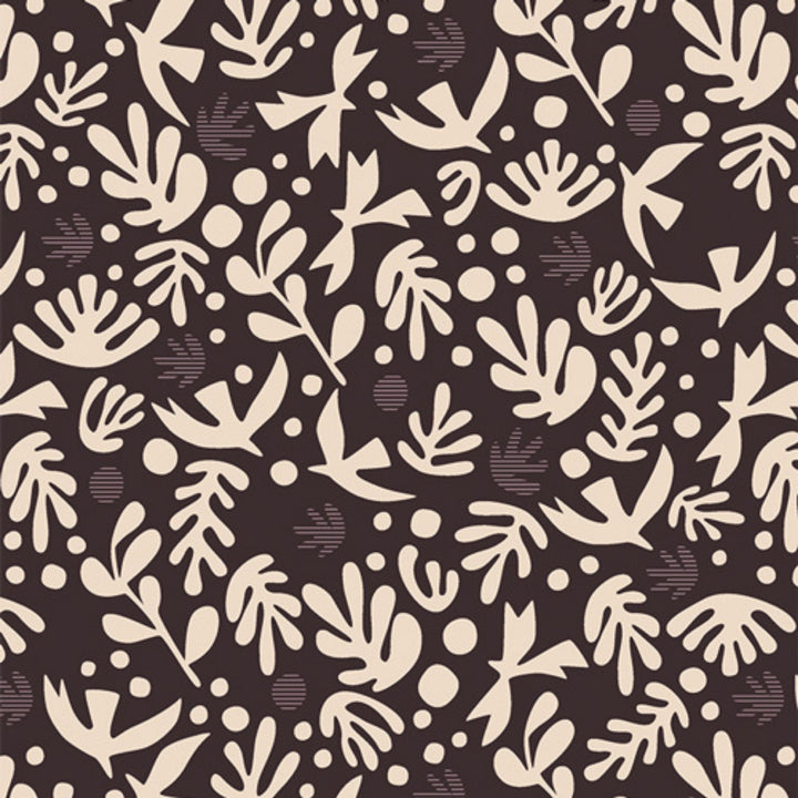 Duval - Boho Birds in Truffle Yardage