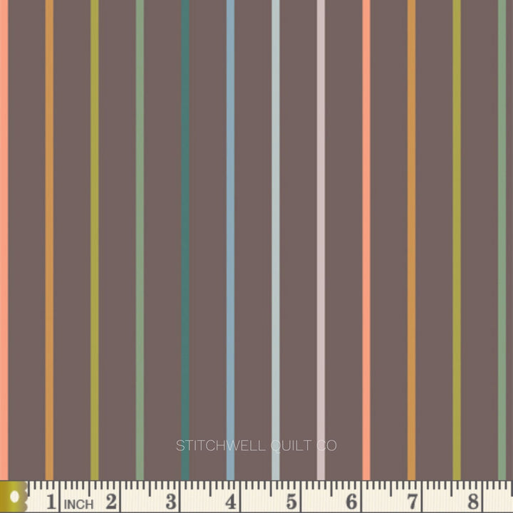Slow Summer - Tiny Stripe in Driftwood Yardage