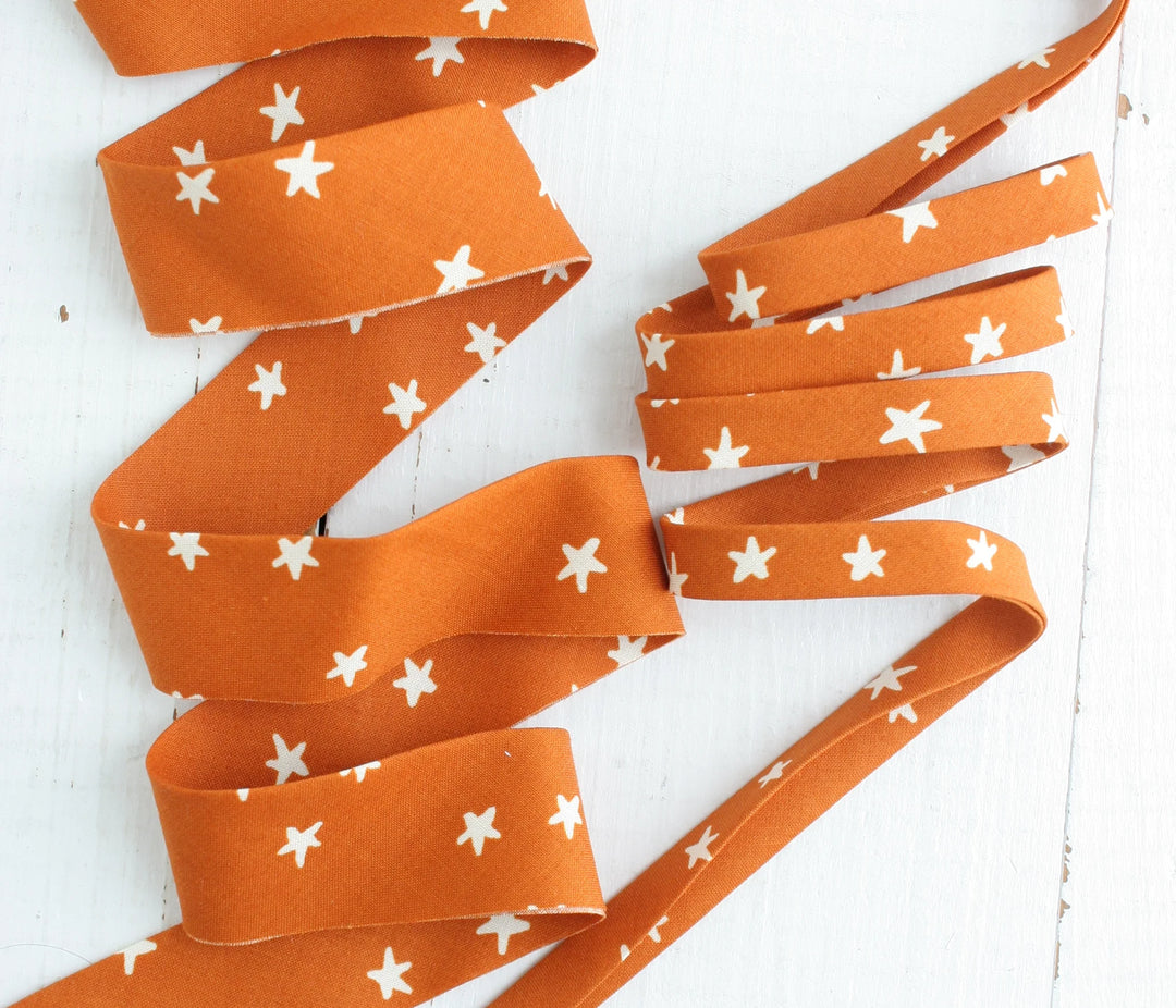 Premade 2.5" Bias Quilt Binding - Starry Saddle, By 1 Yard