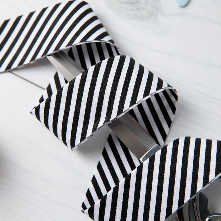 Premade 2.5" Bias Quilt Binding - Black Stripe, By 1 Yard