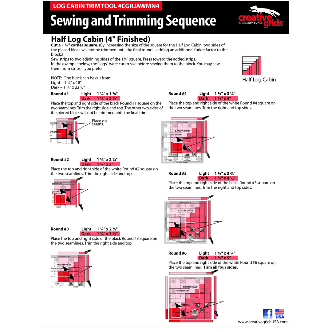 4in Log Cabin Trim Tool - Creative Grids