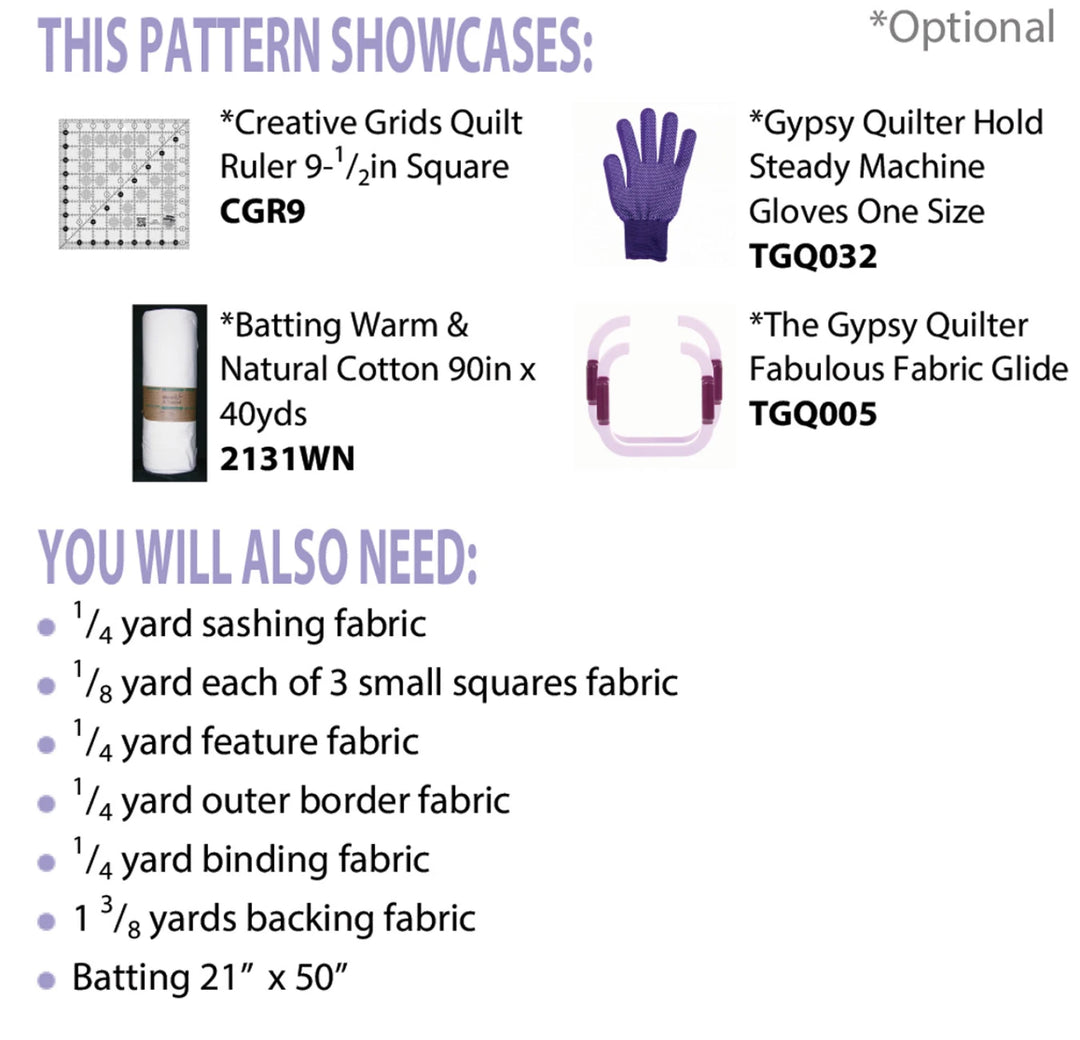 All Squared Up - Table Runner Pattern (Printed)