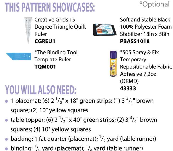 Sunny Days - Table Toppers Pattern (Printed)