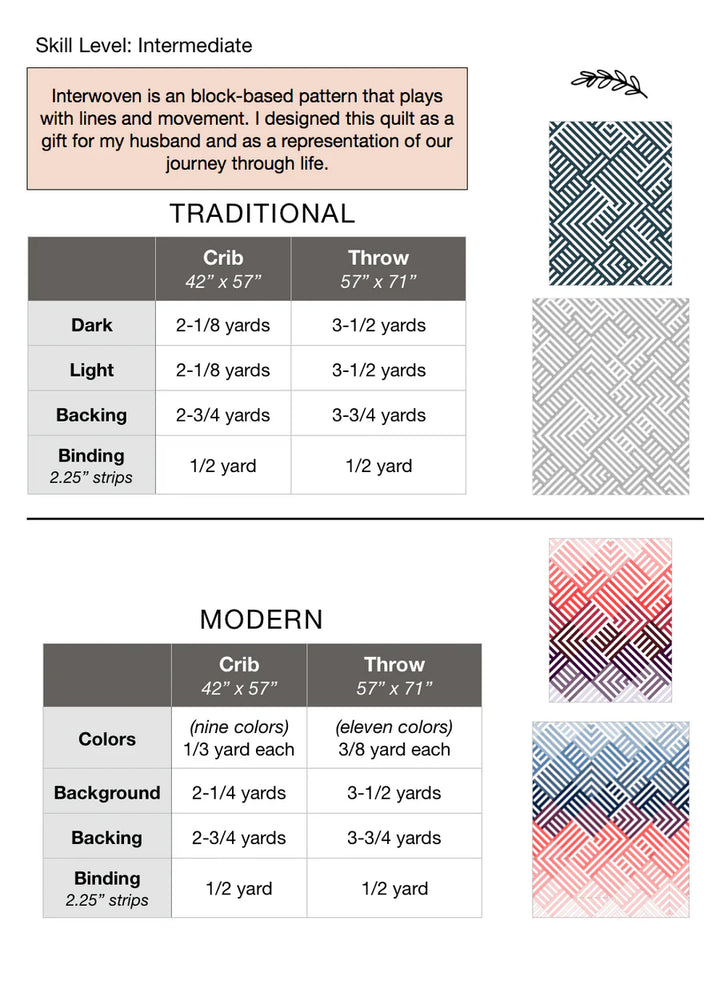 Interwoven - Quilt Pattern (Printed)