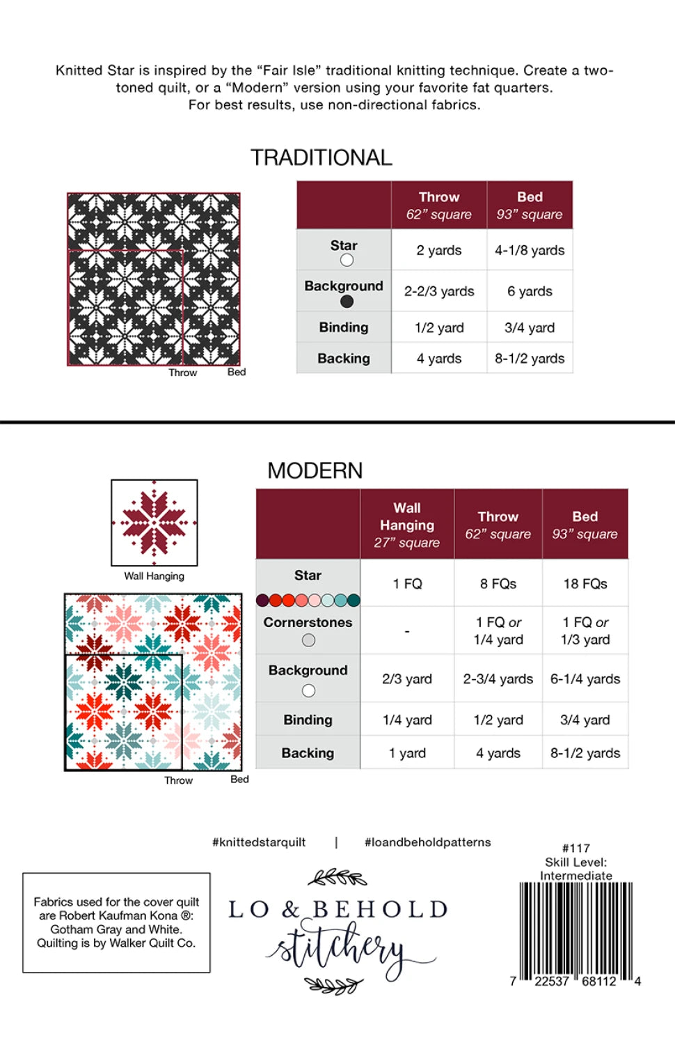 Knitted Star - Quilt Pattern (Printed)
