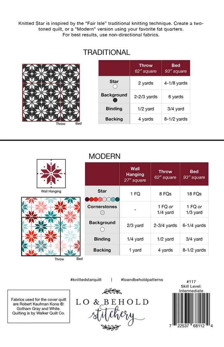Knitted Star - Quilt Pattern (Printed)
