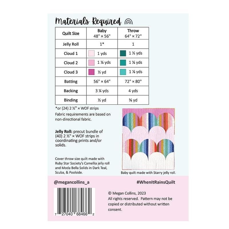 When It Rains - Quilt Pattern (Printed)