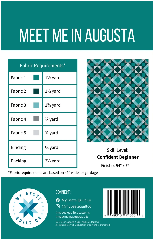 Meet Me in Augusta - Quilt Pattern (Printed)