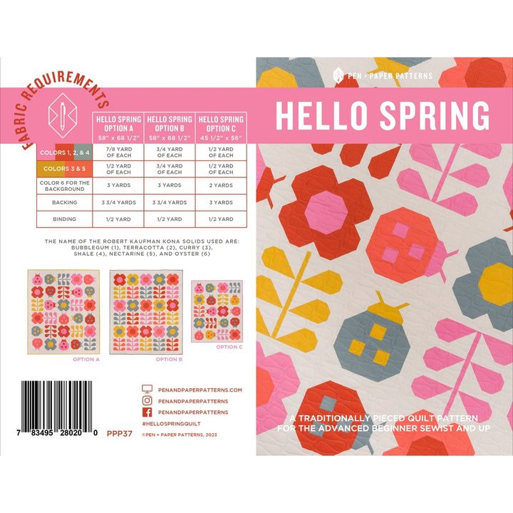 Hello Spring - Quilt Pattern (Printed)