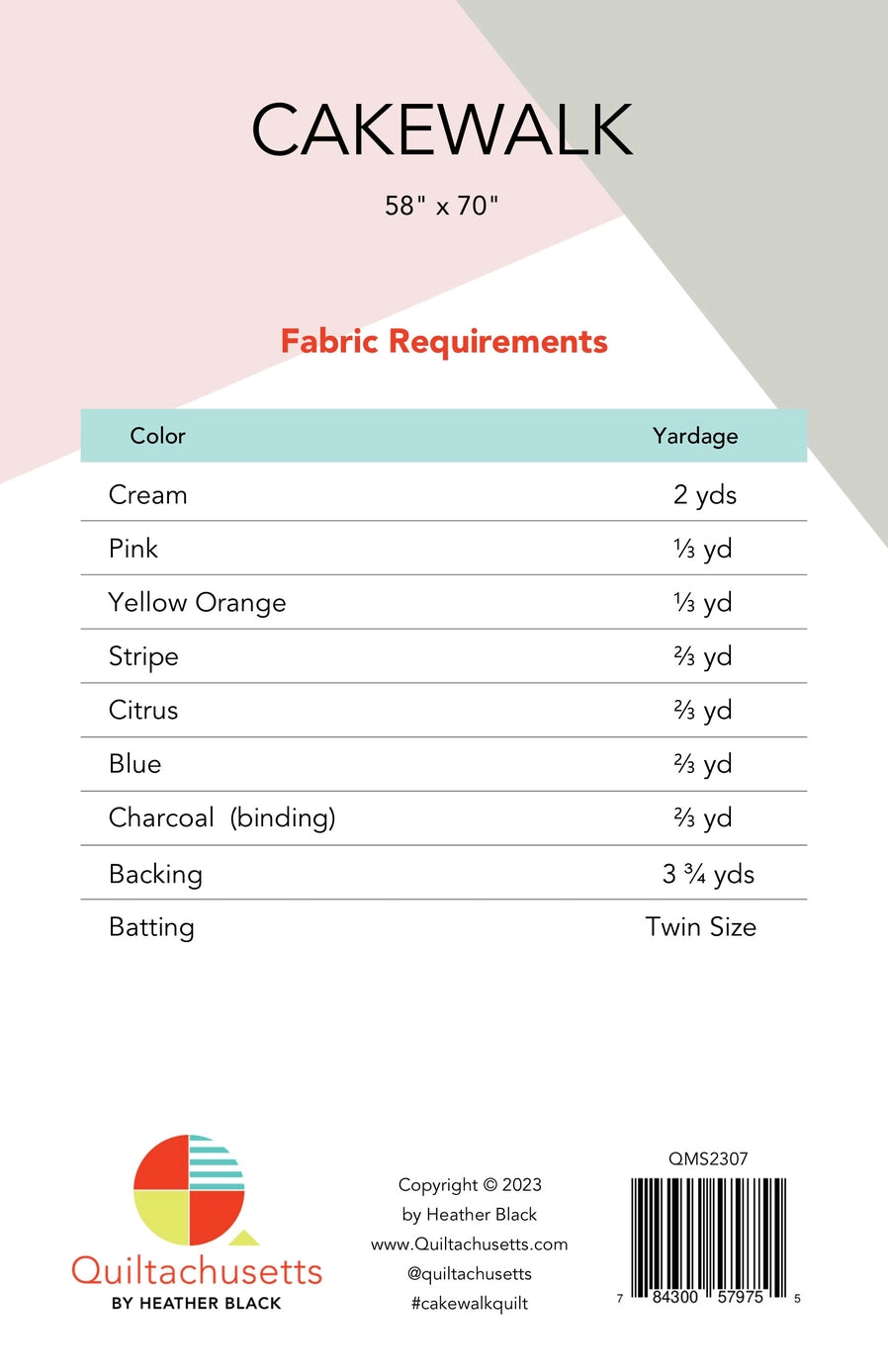 Cake Walk - Quilt Pattern (Printed)
