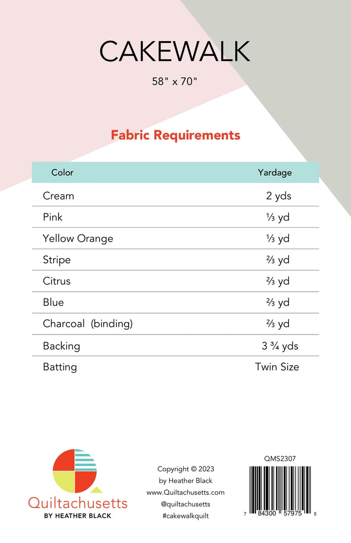 Cake Walk - Quilt Pattern (Printed)