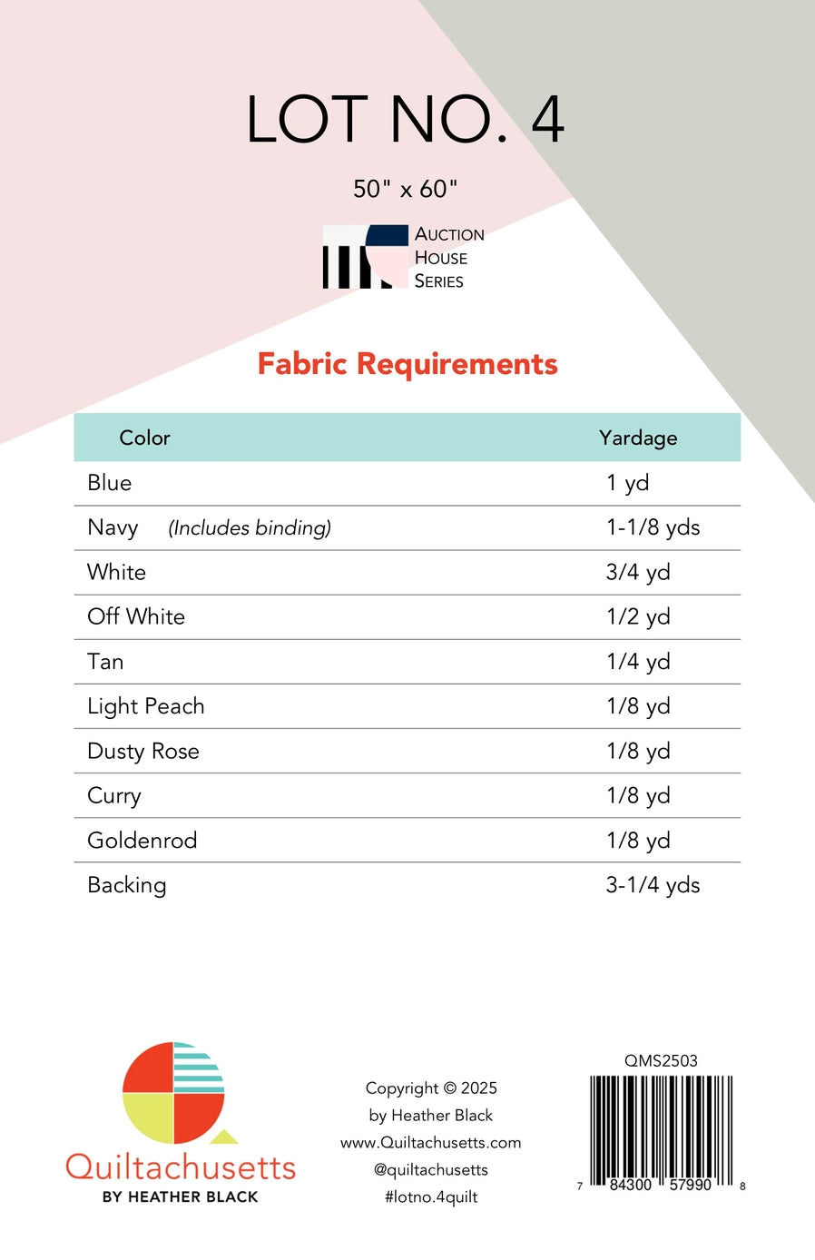Lot No. 4 - Quilt Pattern (Printed)