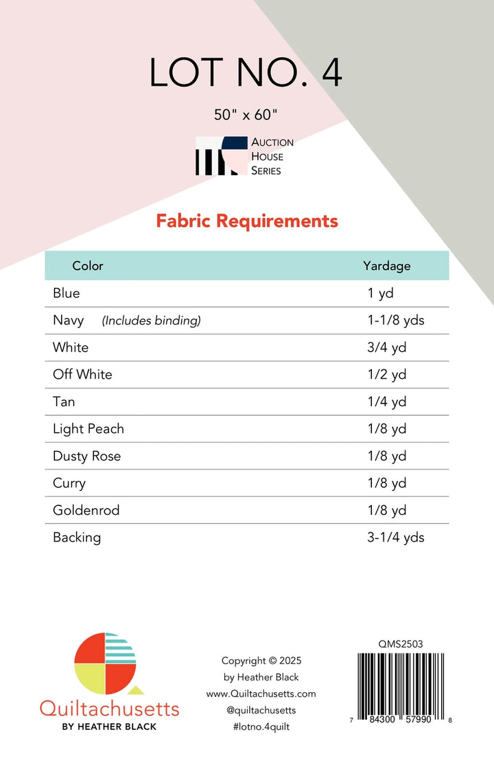 Lot No. 4 - Quilt Pattern (Printed)