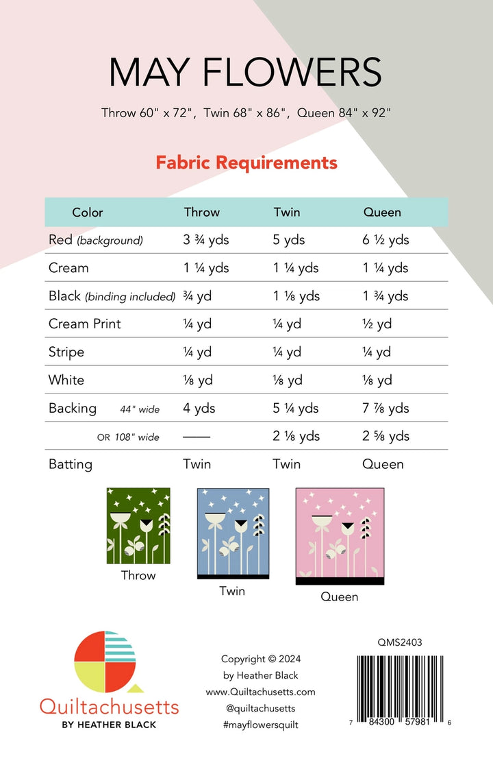 May Flowers - Quilt Pattern (Printed)