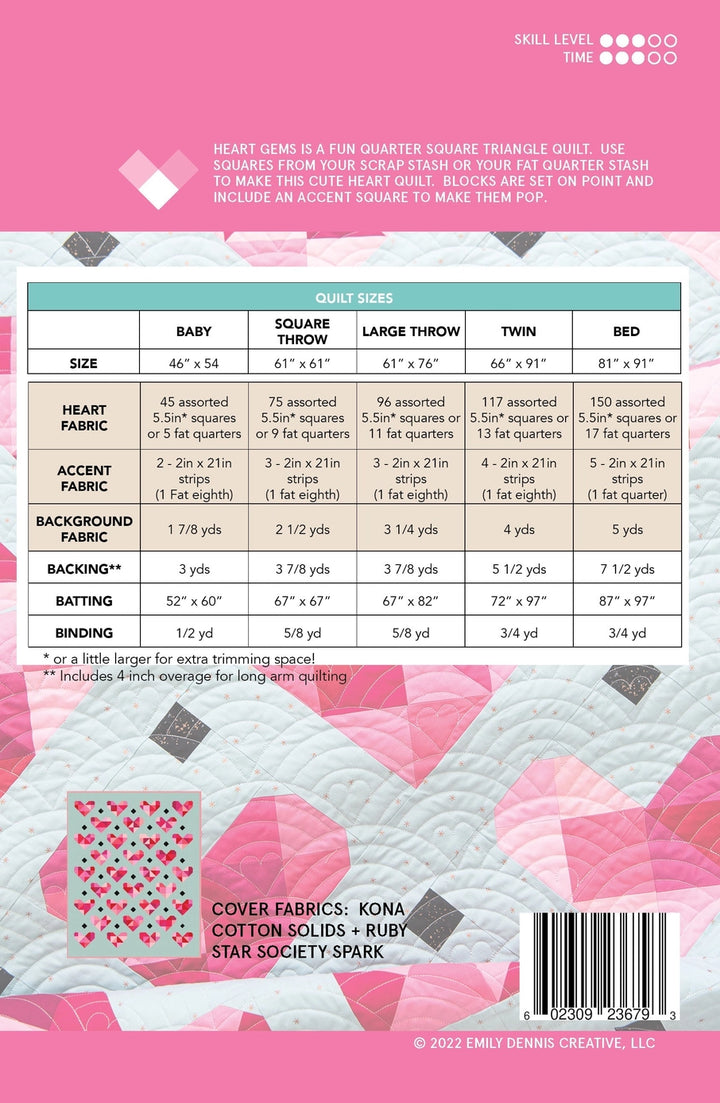 Heart Gems - Quilt Pattern (Printed)