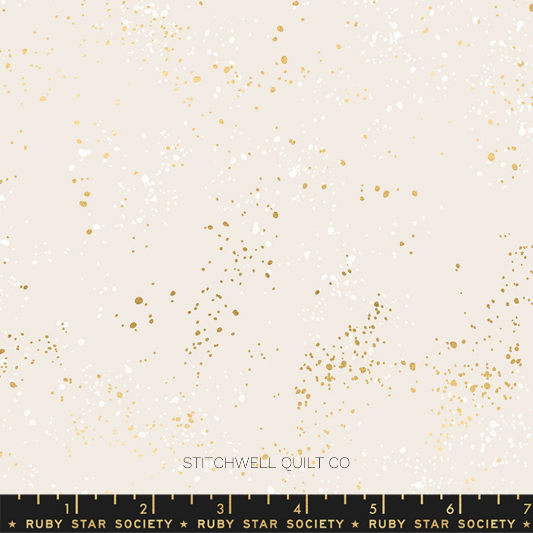 108" Speckled Wide in Metallic White Gold Yardage