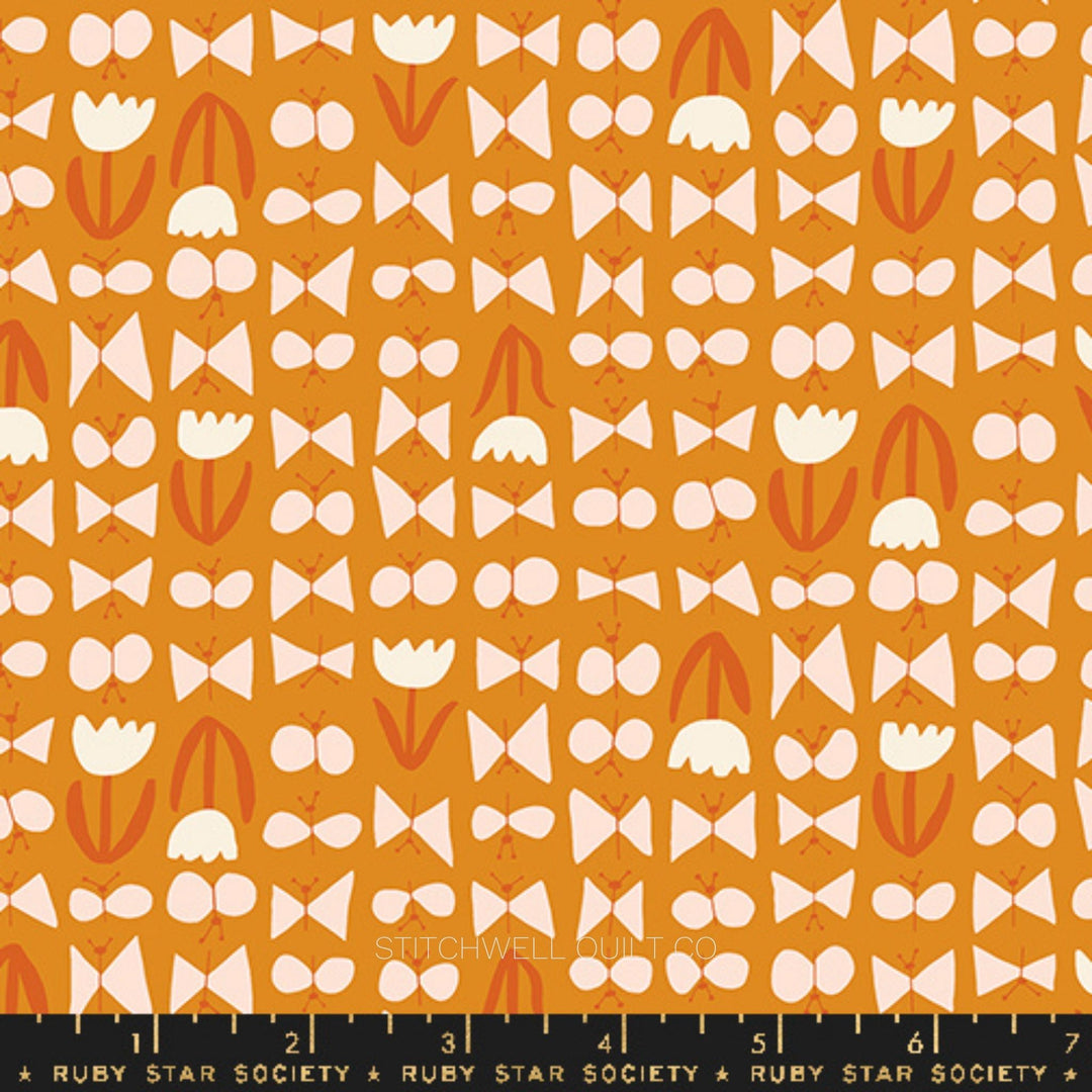 Bird Is The Word in Turmeric Yardage