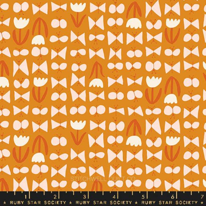 Bird Is The Word in Turmeric Yardage
