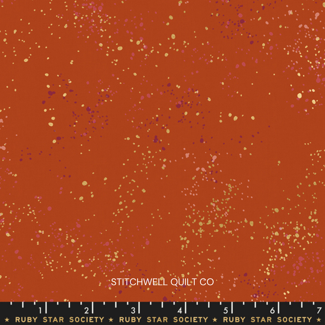 Speckled in Metallic Cayenne Yardage