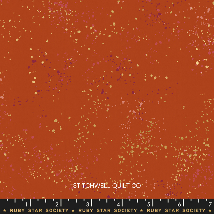 Speckled in Metallic Cayenne Yardage
