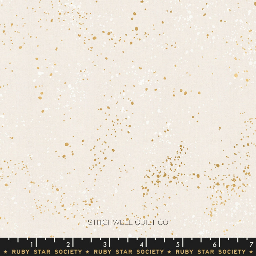 Speckled in Metallic White Gold Yardage
