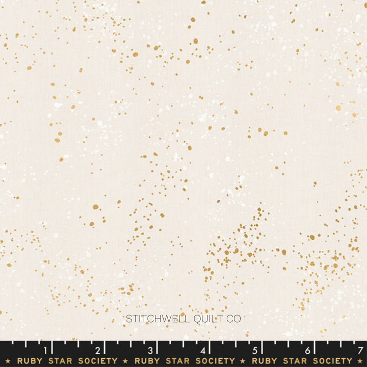 Speckled in Metallic White Gold Yardage
