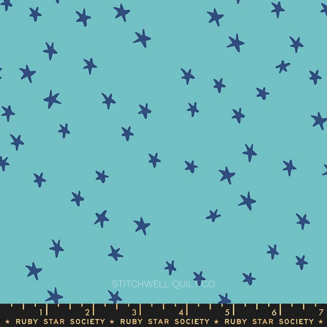 Starry in Turquoise Yardage