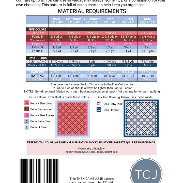 Barrett - Quilt Pattern (Printed)