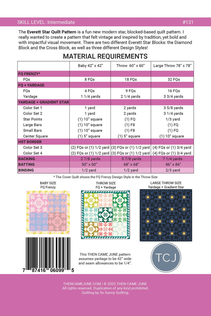 Everett Star - Quilt Pattern (Printed)